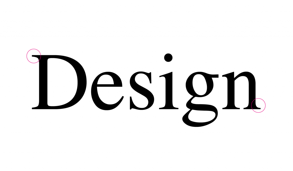 A palavra Design escrita com a tipografia Times New Roman